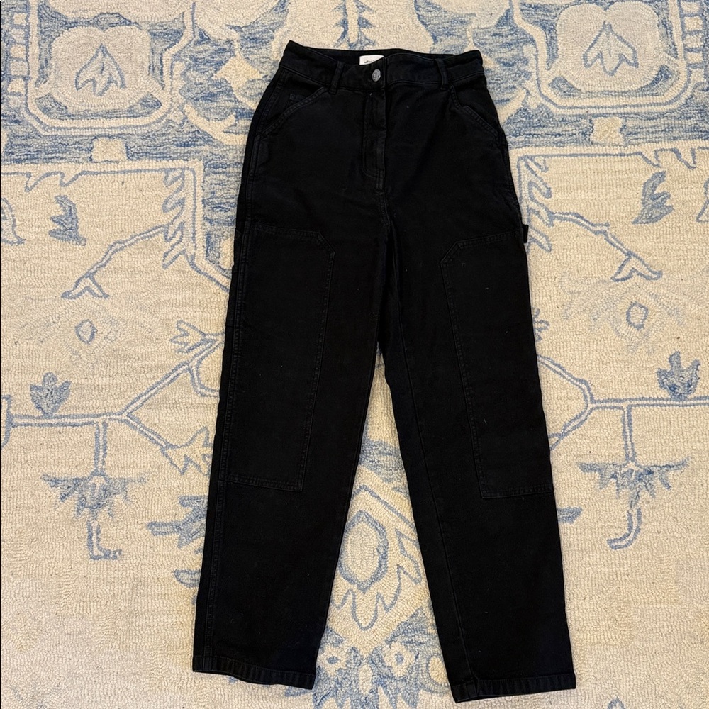 Aritzia Black High-Rise Utility Tapered Pants